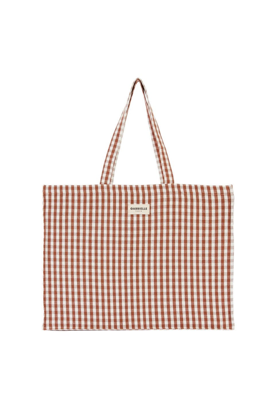 Sac week-end femme en coton Vichy Moka - Gabrielle Paris - vue 4