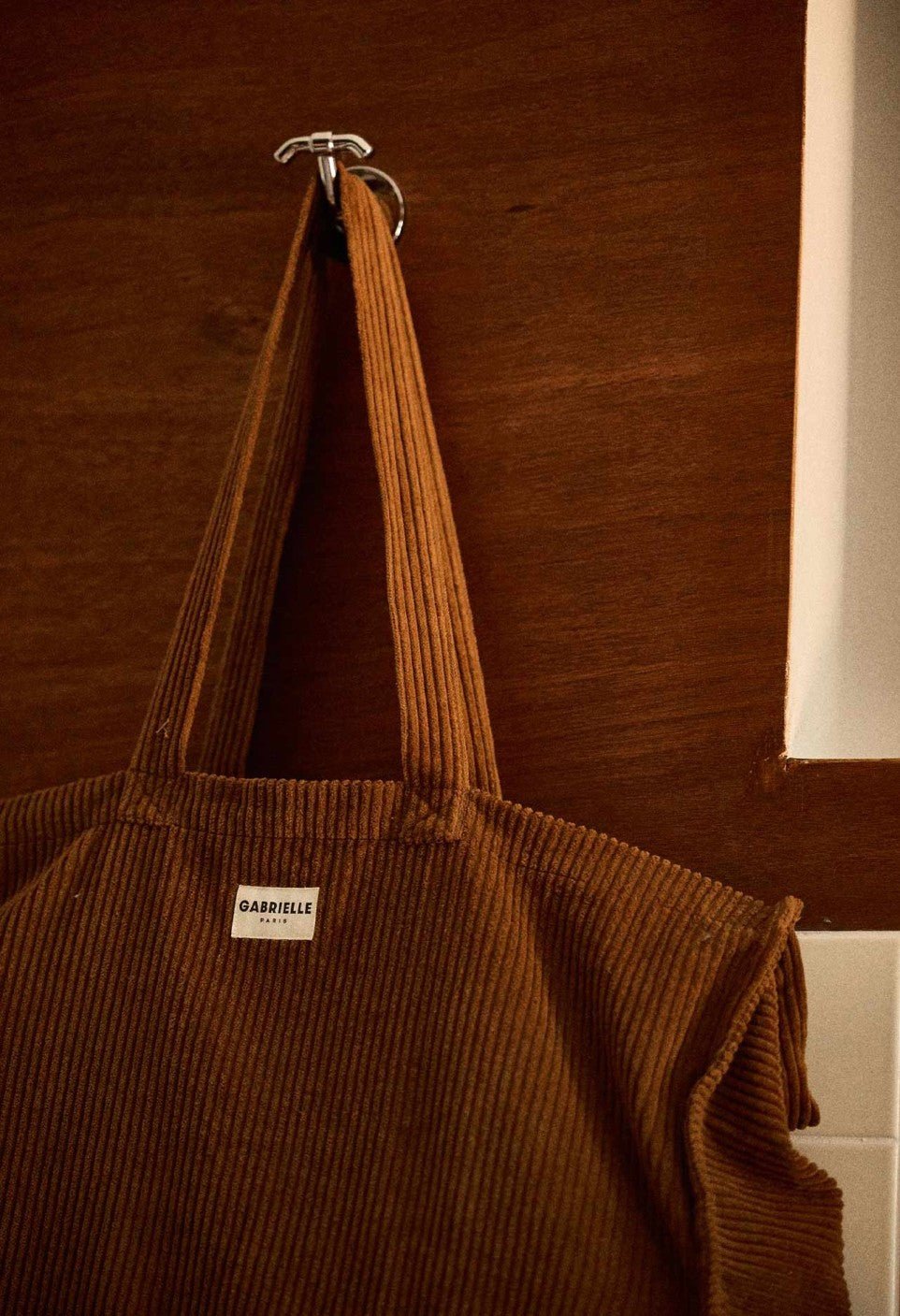 Sac week-end femme en velours camel - Gabrielle Paris - vue 3