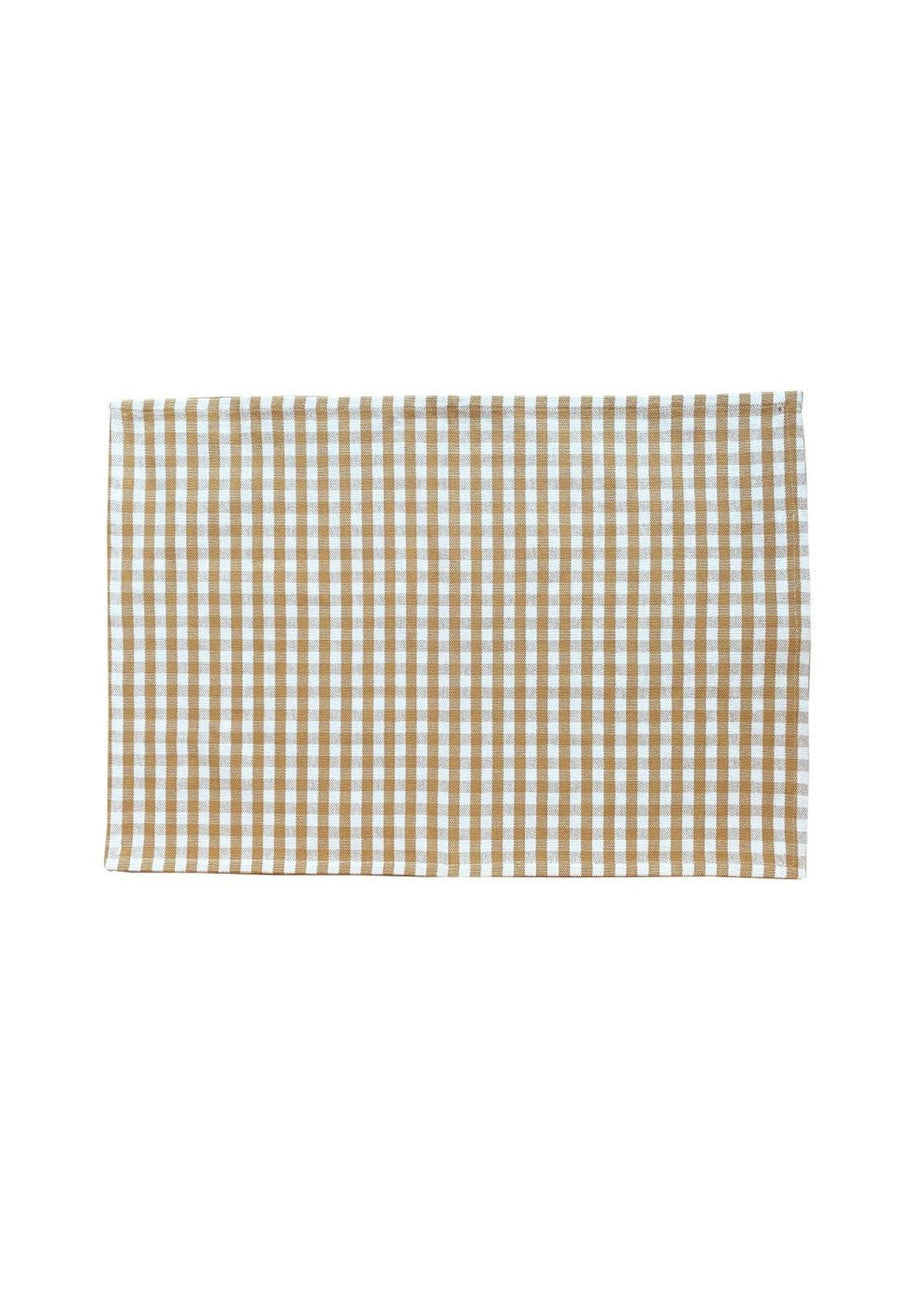 Set de table en coton Vichy Camel