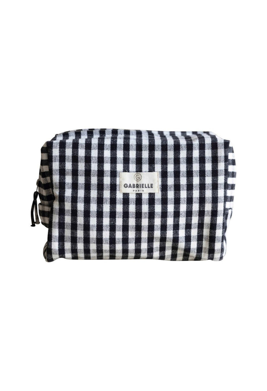 Trousse de toilette en coton Vichy Black