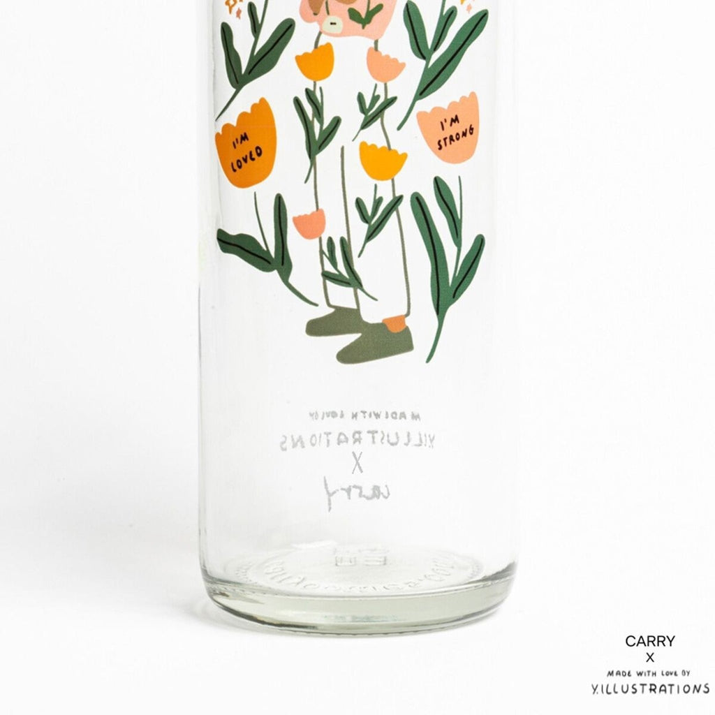 Gourde en verre reminder to myself - carry