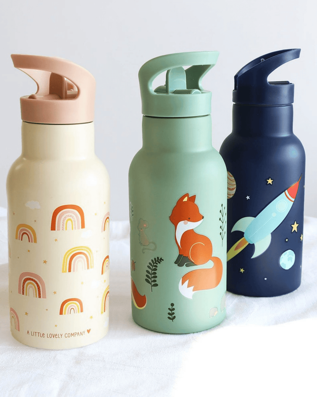 Gourde enfant arc - en - ciel en acier inoxydable - a little lovely company