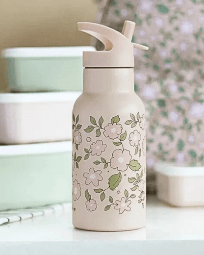 GOURDE ENFANT ISOTHERME FLEURS ROSES - A Little Lovely Company - Lili Margaret