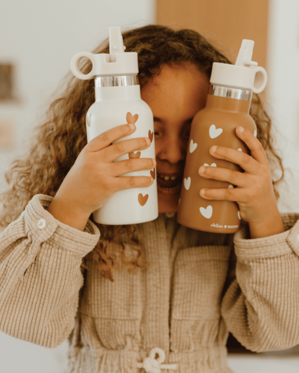 Gourde isotherme enfant en acier inoxydable – couleur caramel | atelier wagram