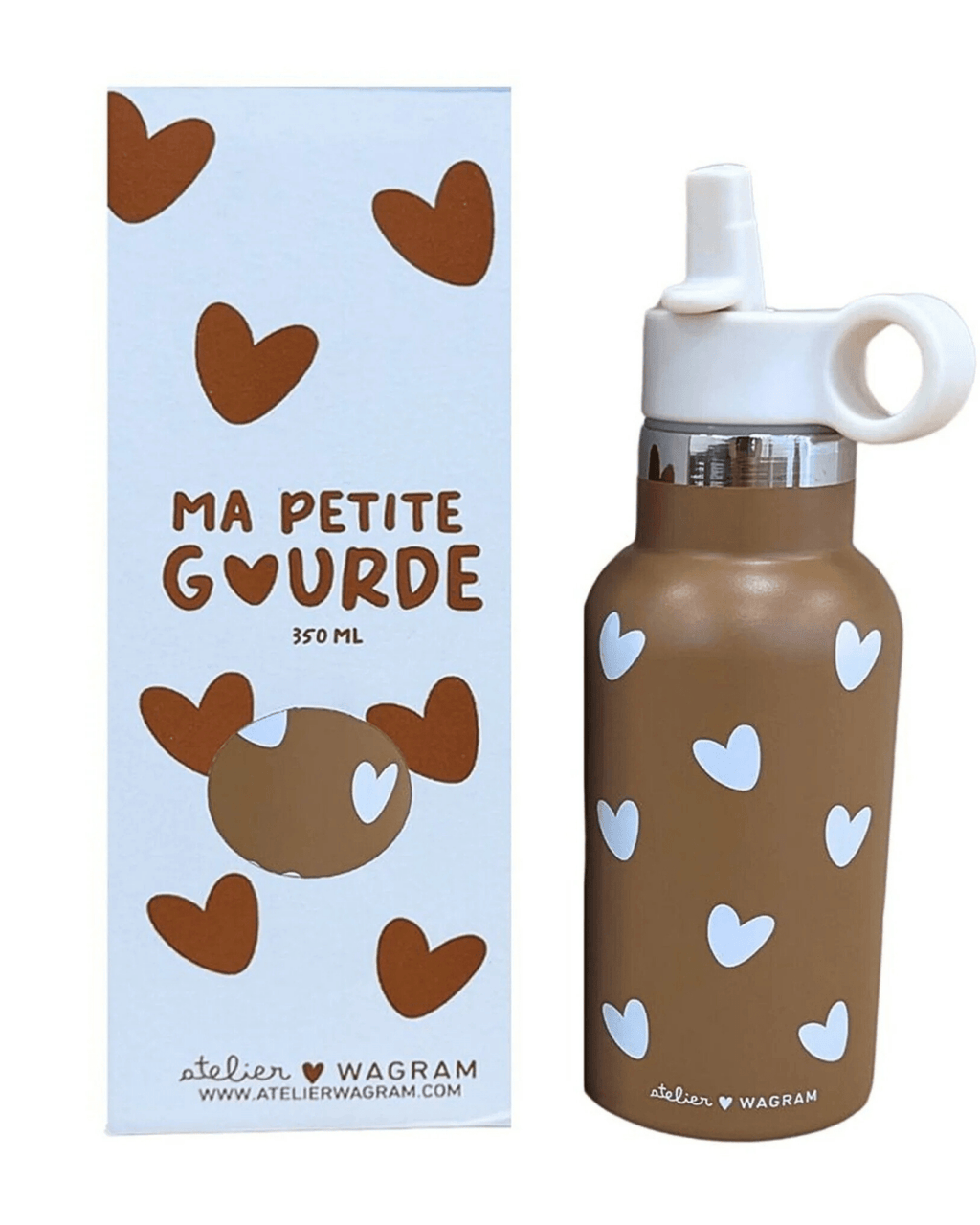 Gourde isotherme enfant en acier inoxydable – couleur caramel | atelier wagram