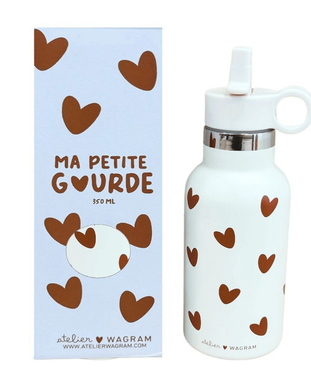 Gourde isotherme enfant en acier inoxydable – couleur crème | atelier wagram
