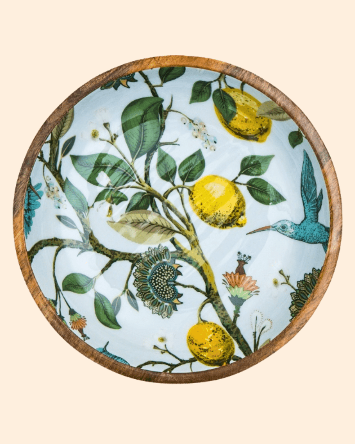 Grand plat de présentation bois de manguier lemon bird - by room - Lili Margaret