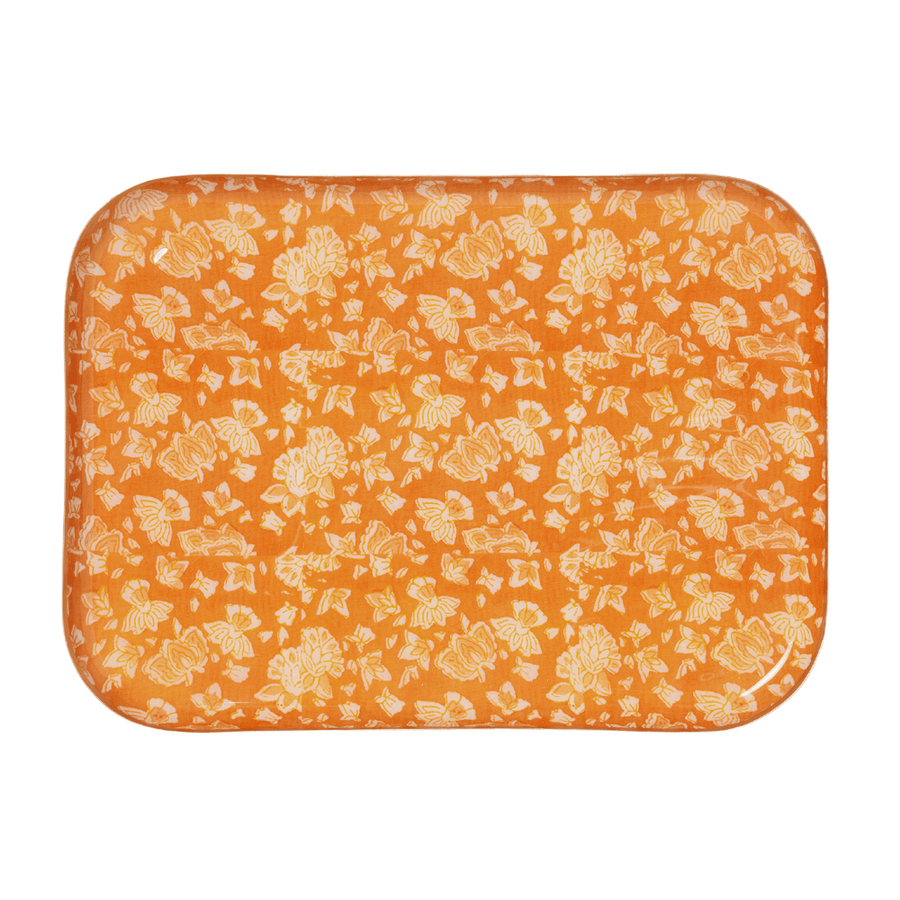 Grand plateau en métal émaillé arushi pumpkin
