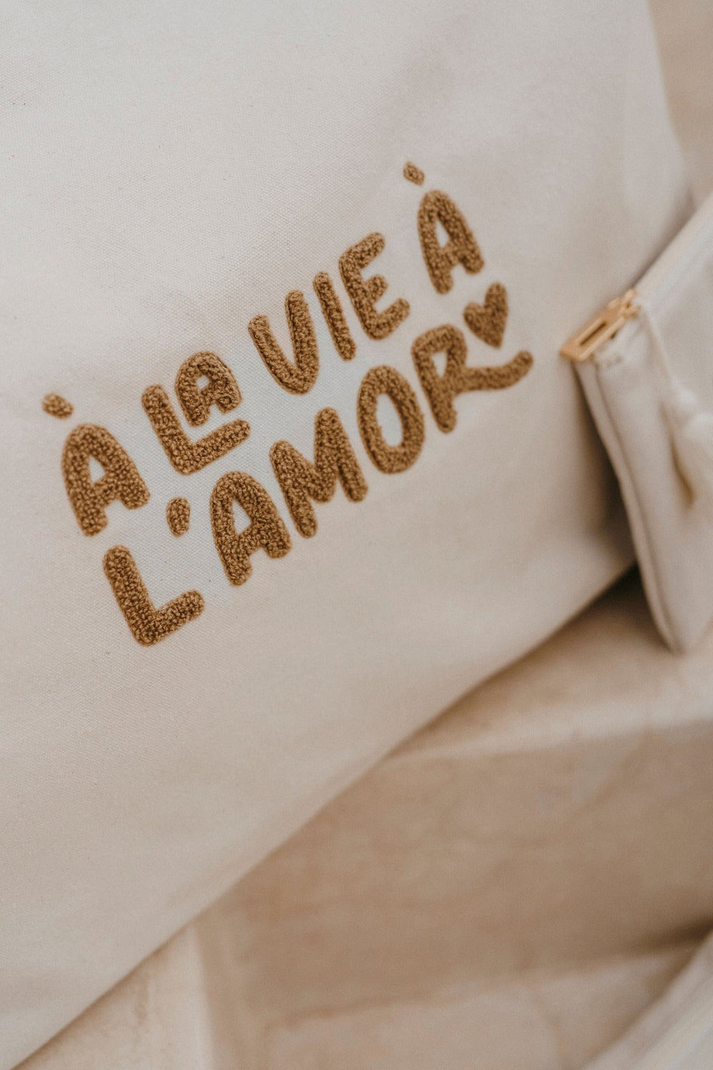 Cabas xl en toile a la vie à l'amor - zakuw