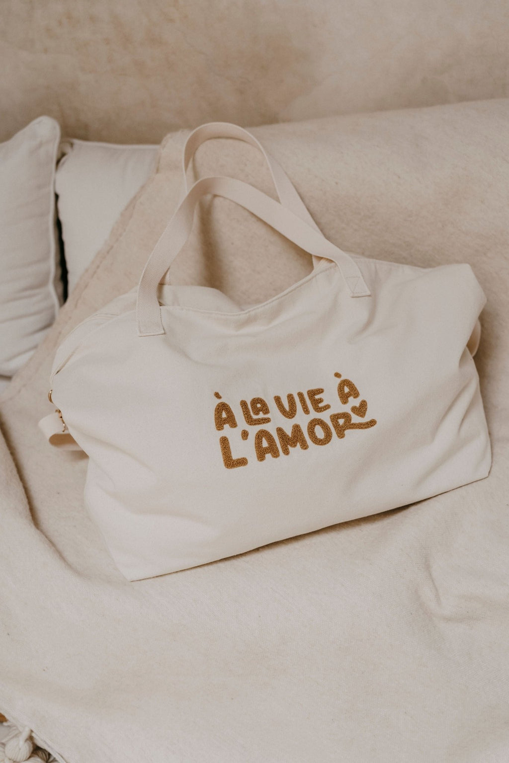 Cabas xl en toile a la vie à l'amor - zakuw