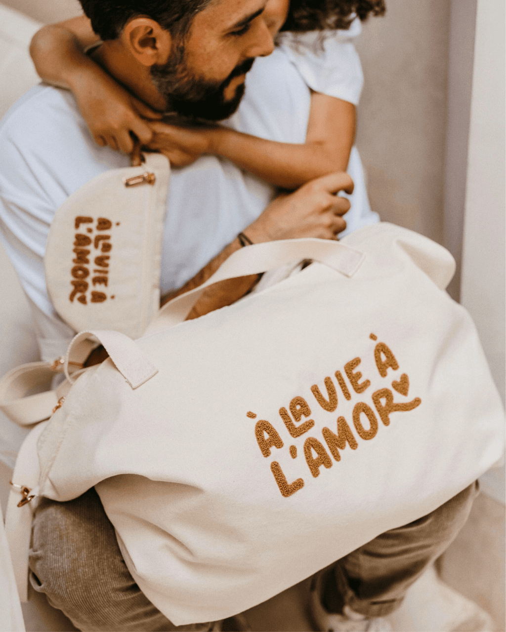 Cabas xl en toile a la vie à l'amor - zakuw