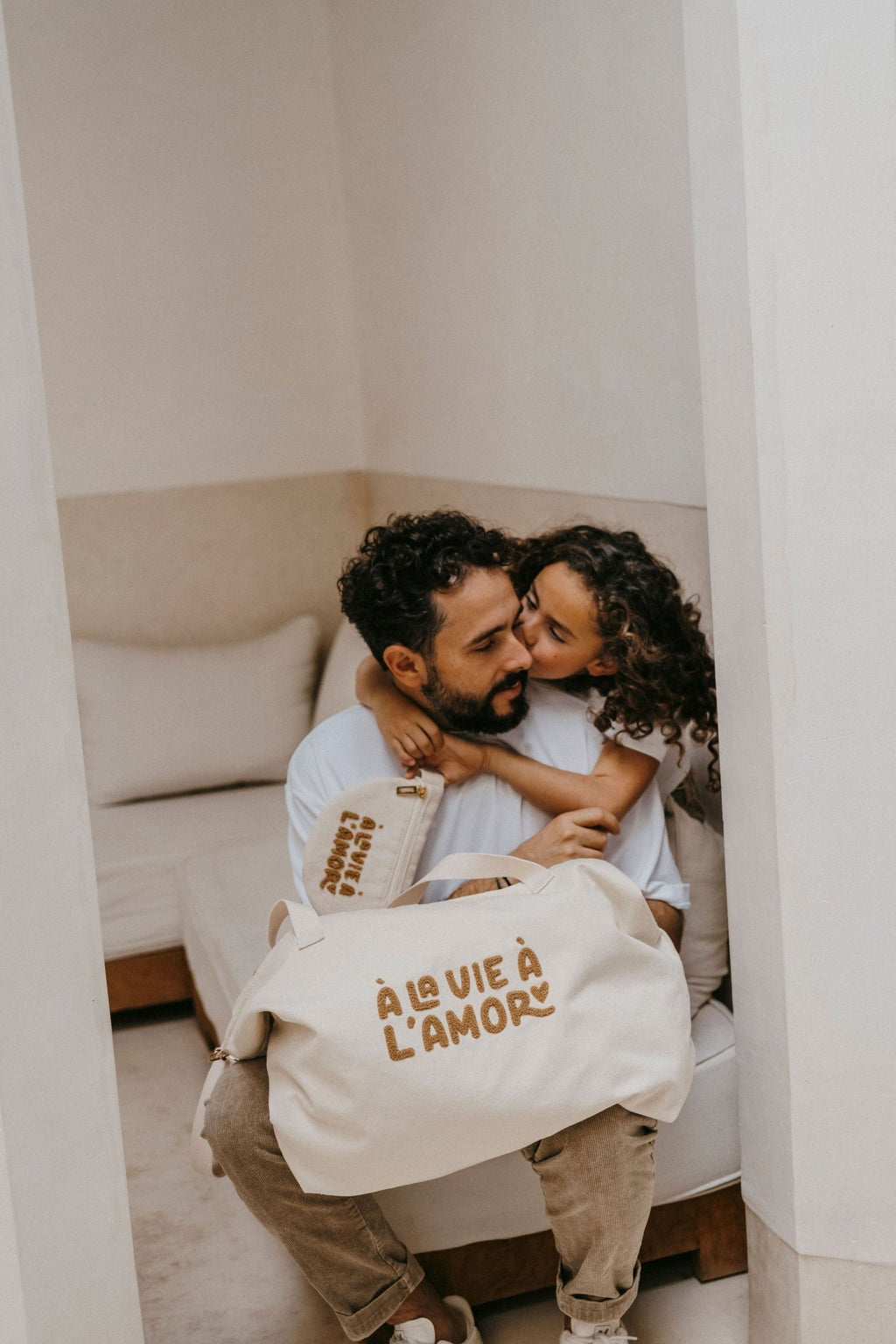 Cabas xl en toile a la vie à l'amor - zakuw