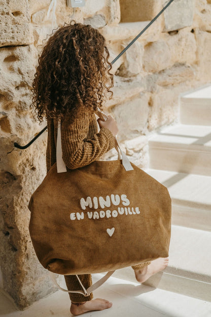 Grand sac cabas minus en vadrouille en velours - zakuw - Lili Margaret