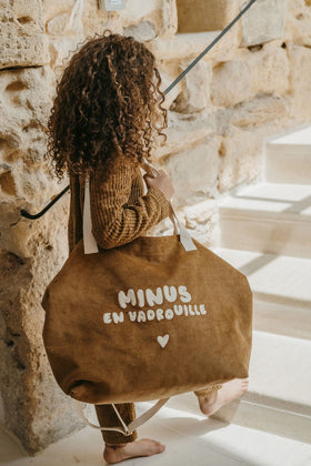 Grand sac cabas minus en vadrouille en velours - zakuw - Lili Margaret