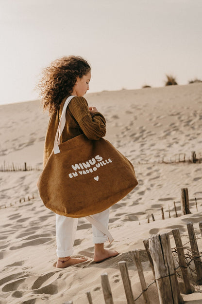 Grand sac cabas minus en vadrouille en velours - zakuw - Lili Margaret