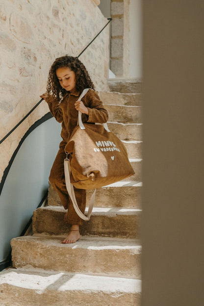 Grand sac cabas minus en vadrouille en velours - zakuw - Lili Margaret