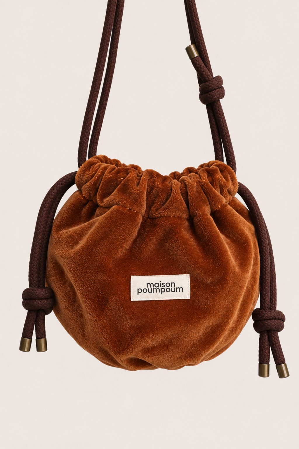 Mini sac bourse Le Groom Velours Cognac - vue 6