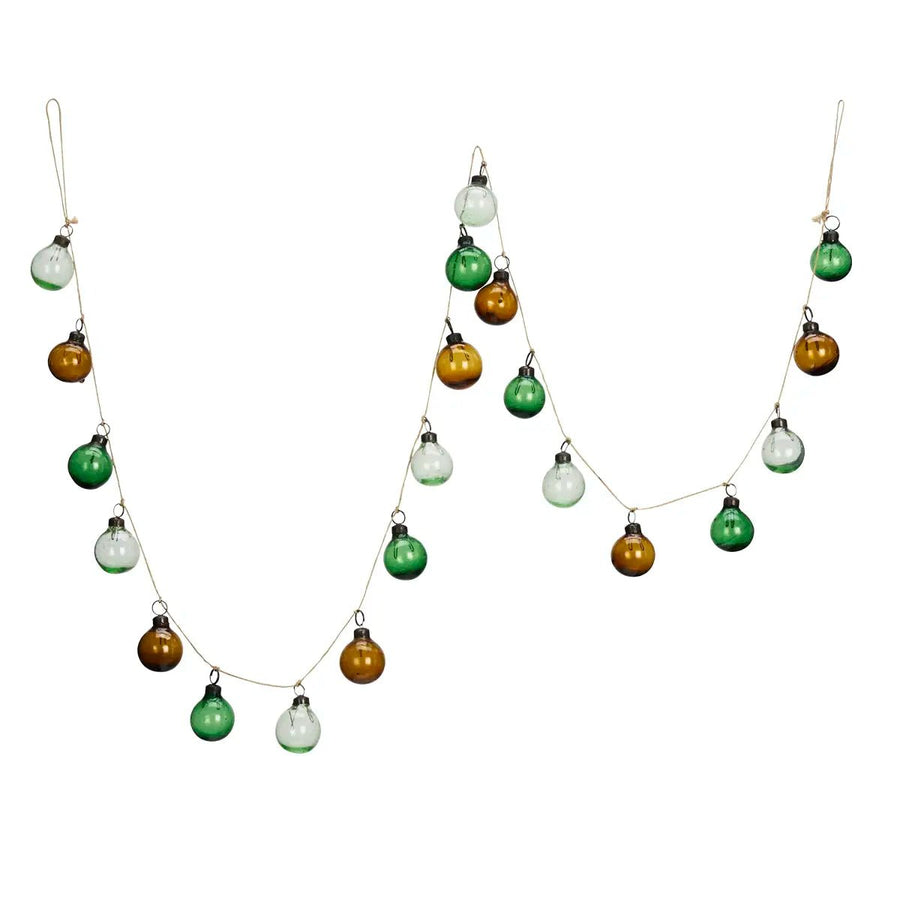 Guirlande extérieure décorative boules colorées en verre recyclé