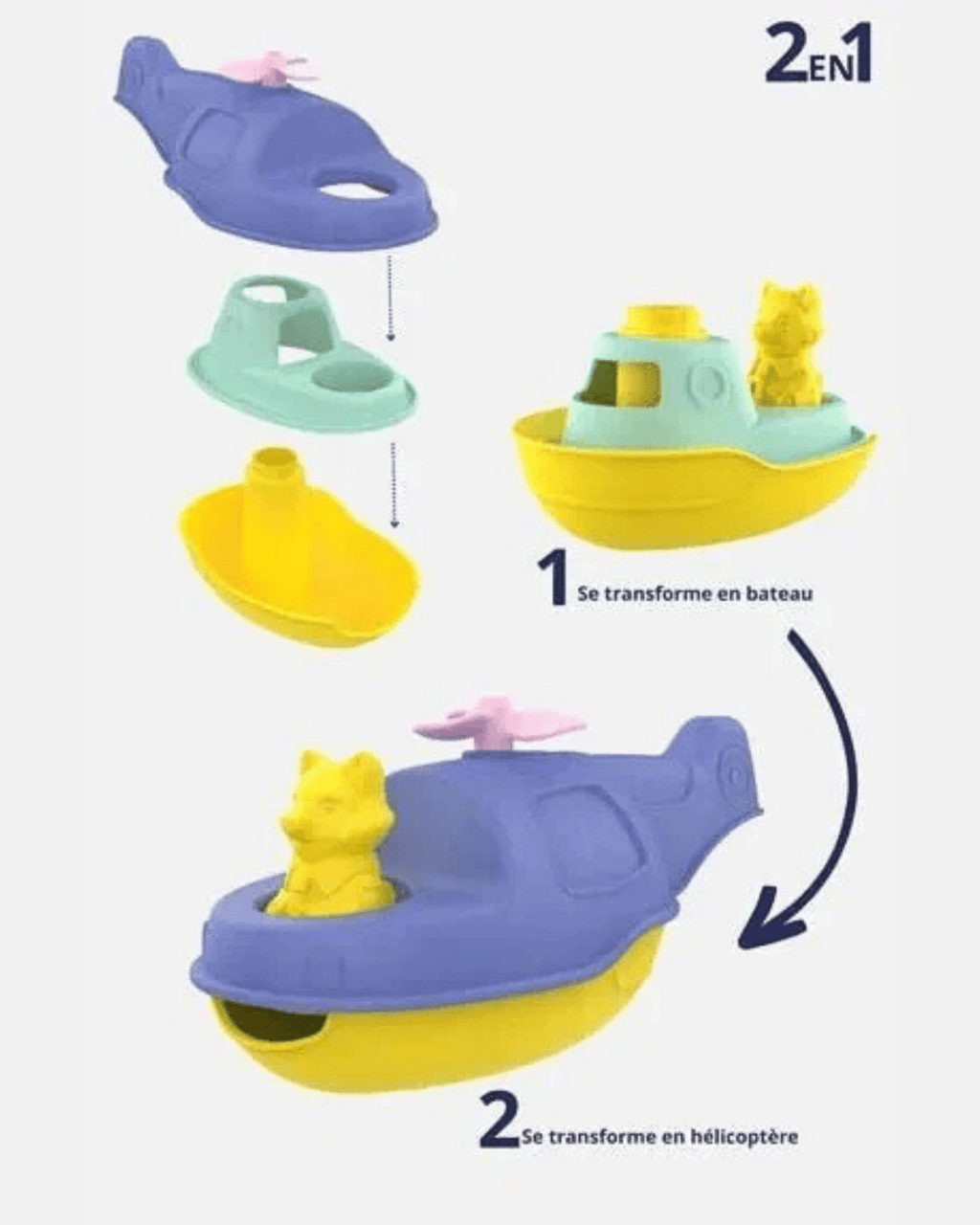 Hélicoptère jouet en plastique recyclé - le jouet simple.