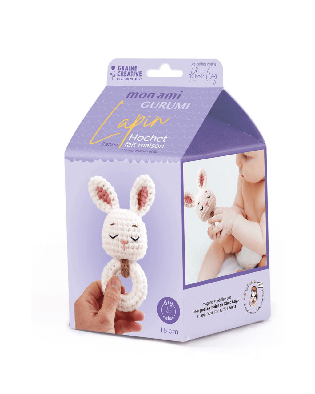 Hochet crochet lapin - kit graine créative
