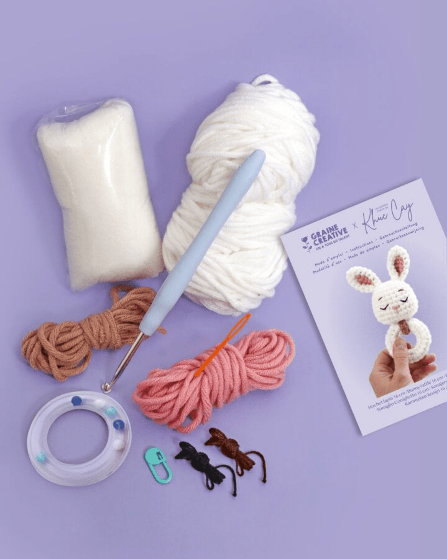 Hochet crochet lapin - kit graine créative - Lili Margaret