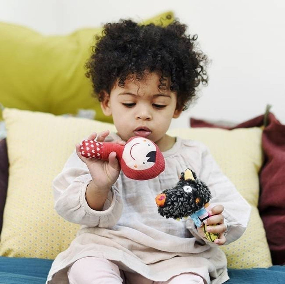 HOCHETS MARACAS EN TISSU LOULOUP ET CHAPERON - Ebulobo - Lili Margaret