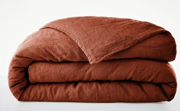 HOUSSE DE COUETTE LIN LAVÉ SOLINE PAPRIKA - L&