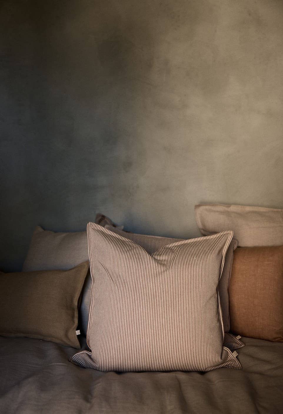 Housse de coussin 50X50 cm Rayures Argile - Gabrielle Paris