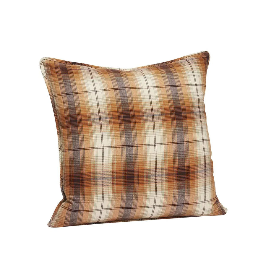 Housse de coussin à carreaux terracotta