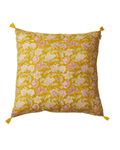 Housse de coussin fleuri bohème namaste bohemian safran - bonheur du jour