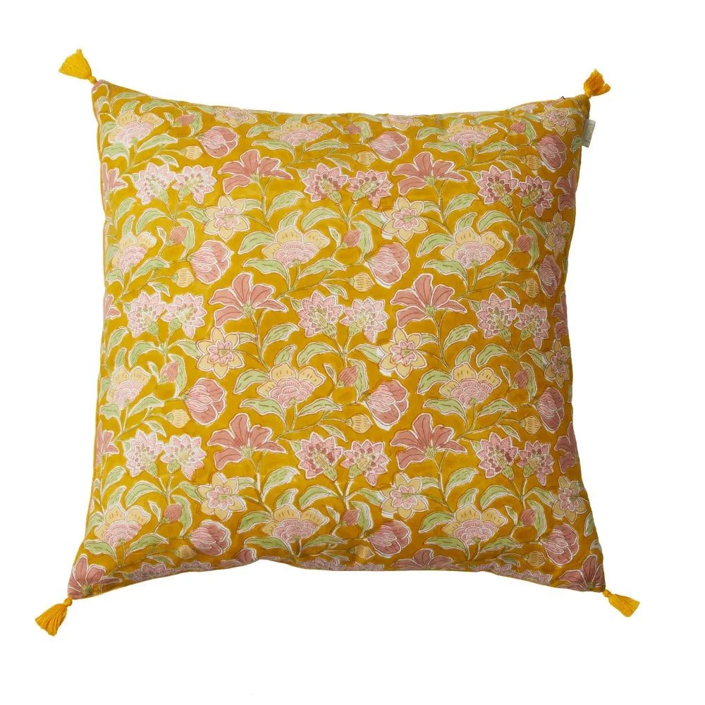 HOUSSE DE COUSSIN FLEURI BOHÈME NAMASTE BOHEMIAN SAFRAN - Bonheur du Jour - Lili Margaret