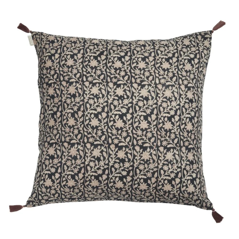 HOUSSE DE COUSSIN FLEURI BOHÈME PIA GOA INDIGO - Bonheur du Jour - Lili Margaret