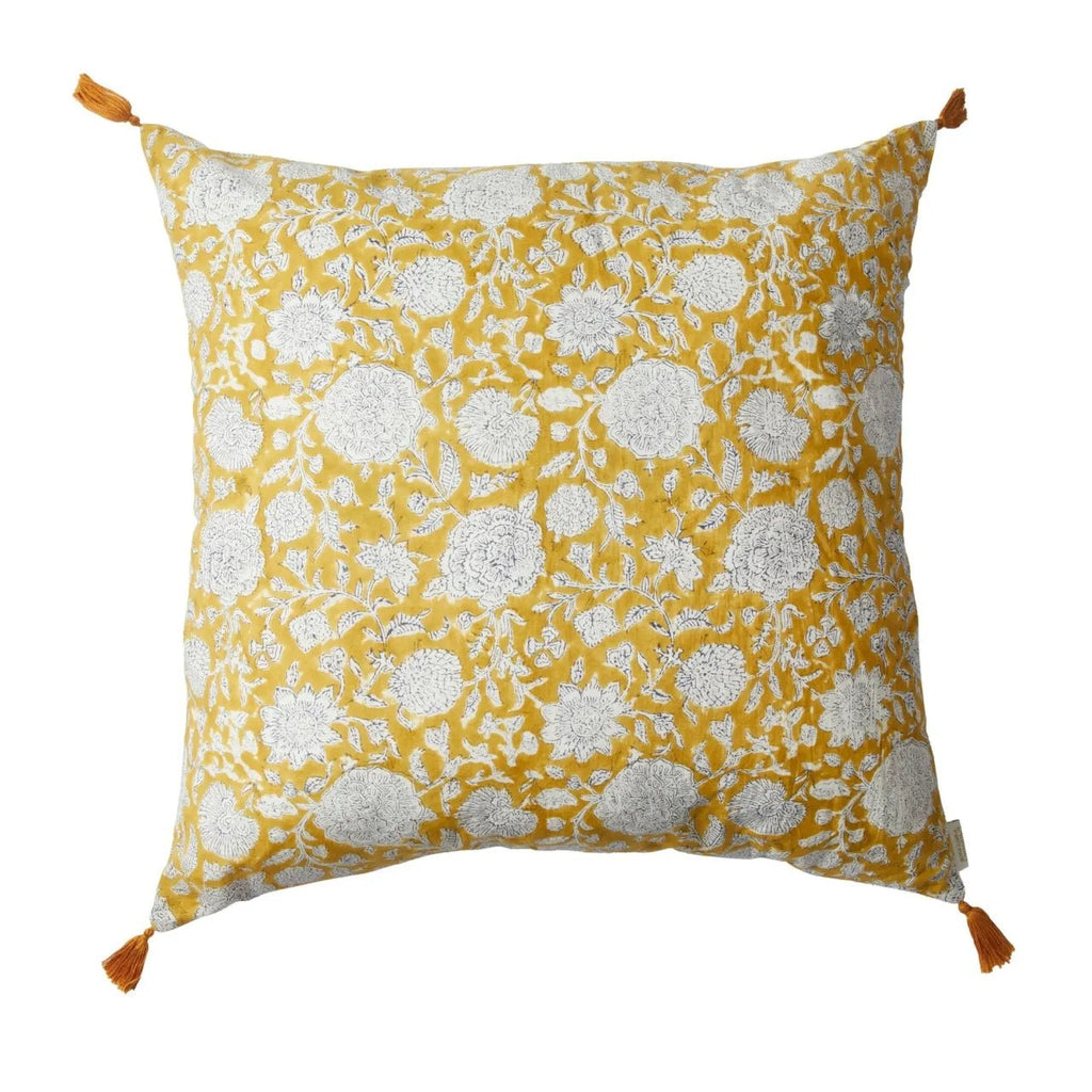Housse de coussin fleuri bohème pia tupia absynthe - bonheur du jour