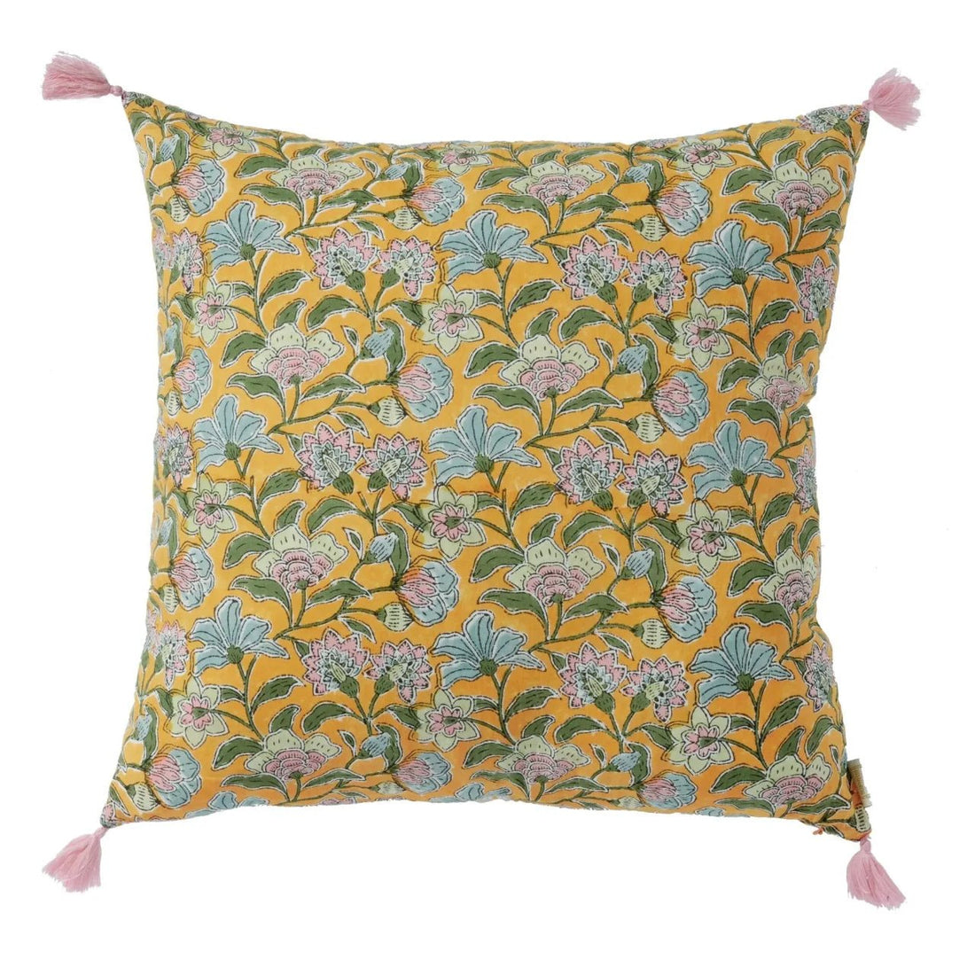 HOUSSE DE COUSSIN FLEURI BOHÈME SAKURA CURRY - Bonheur du Jour - Lili Margaret