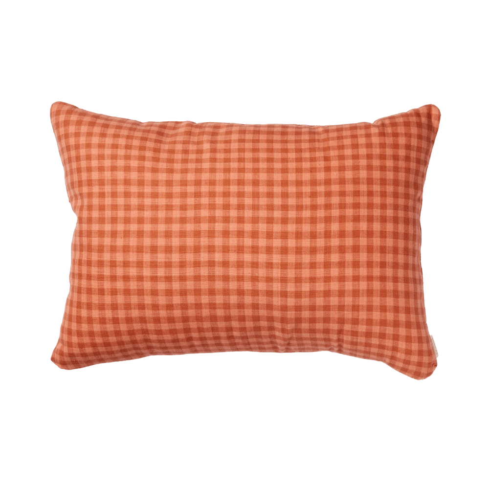 Housse de coussin vichy rose terracotta - bonheur du jour