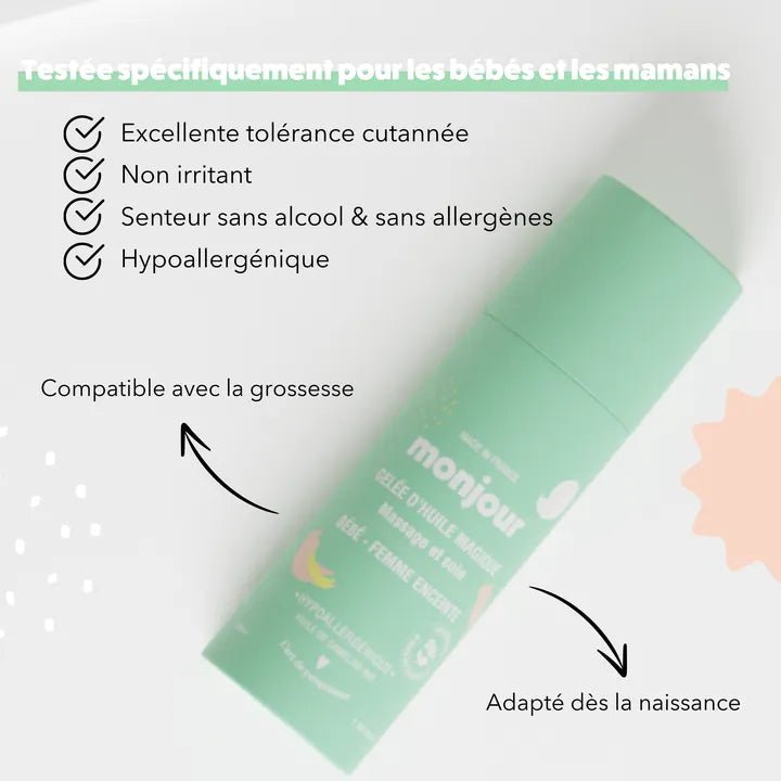 Huile de massage bébé bio - monjour