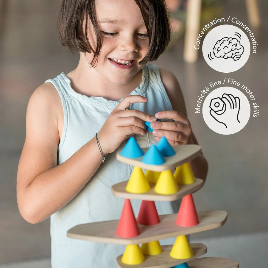 Jeu de construction et de concentration en bois pour enfant