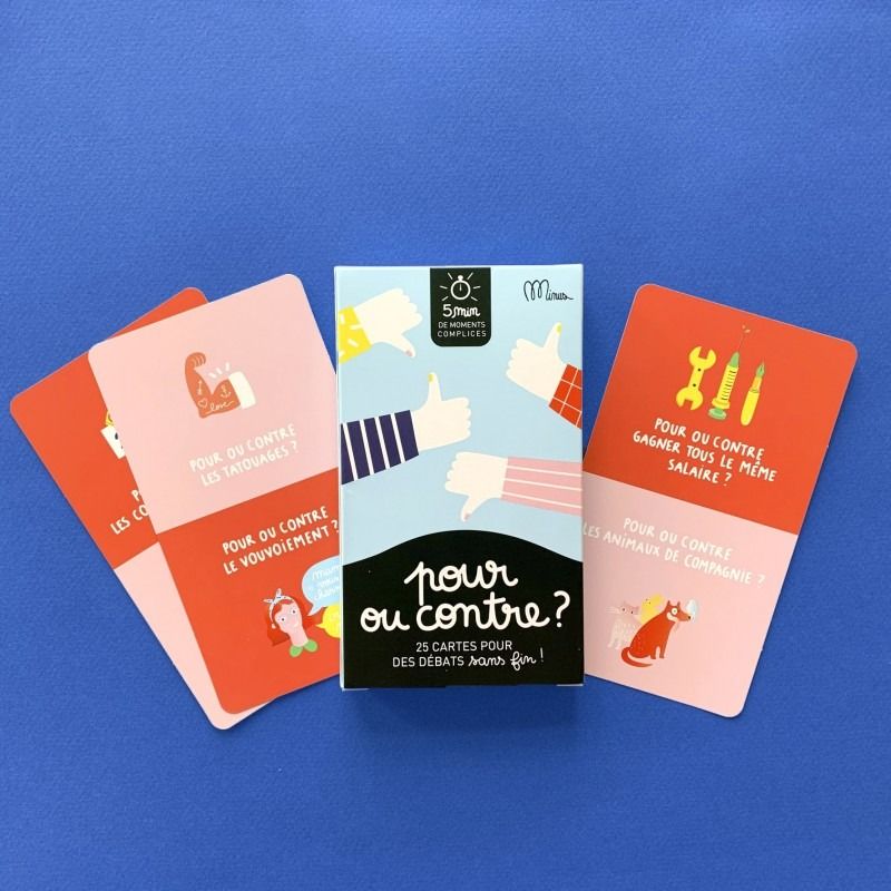 Jeu de discussion entre amis et en famille "pour ou contre? " - minus editions