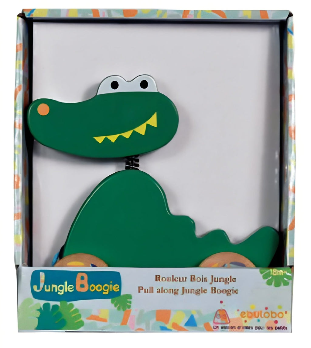 Jouet a tirer en bois crocodile - ebulobo