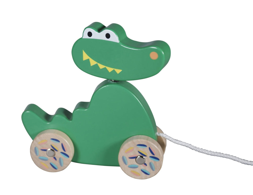 Jouet a tirer en bois crocodile - ebulobo