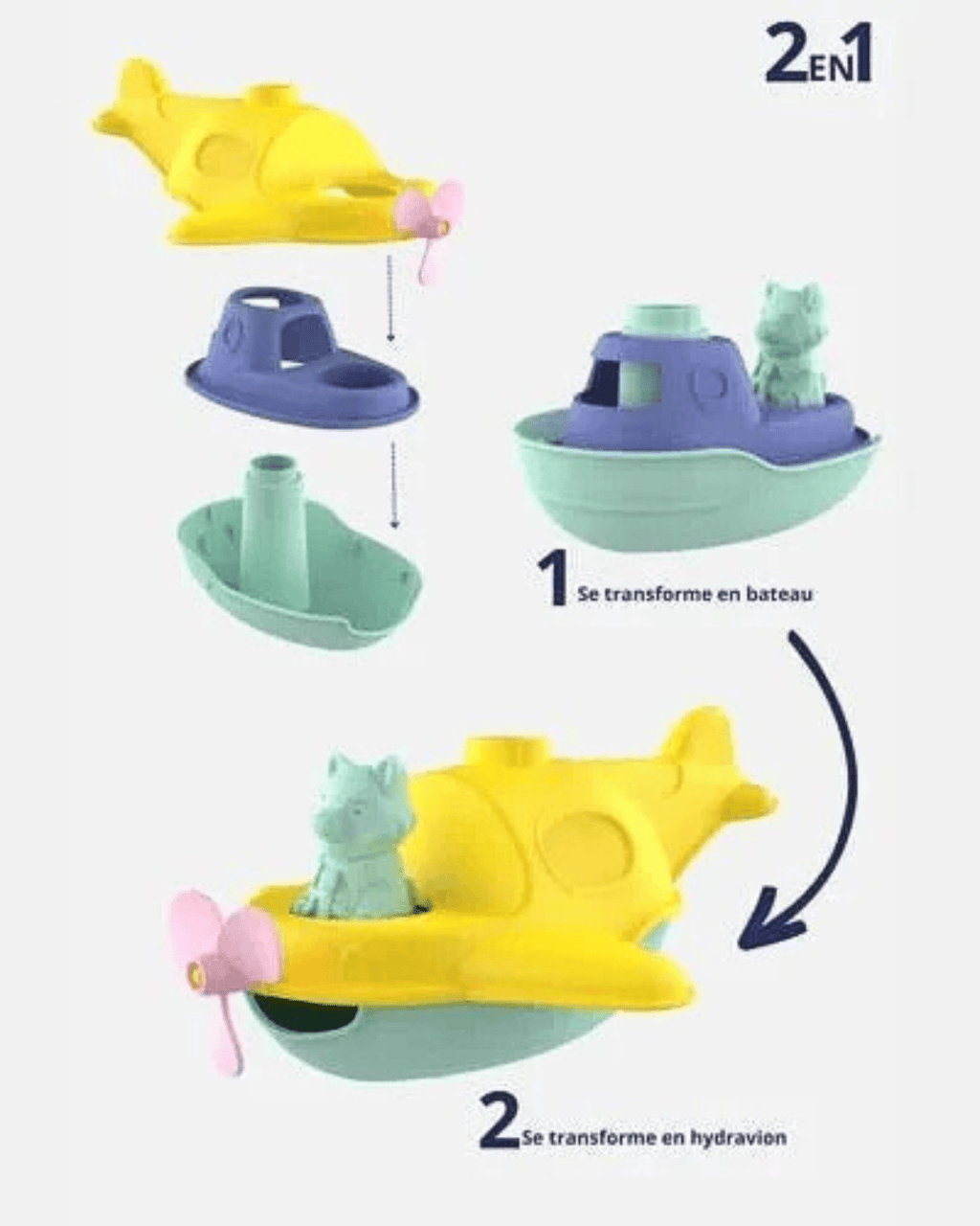 Jouet de bain hydravion modulable - le jouet simple.