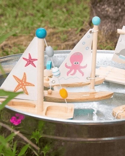 JOUET EN BOIS POUR LE BAIN – VOILIER ET ÉTOILE DE MER | small foot - Lili Margaret