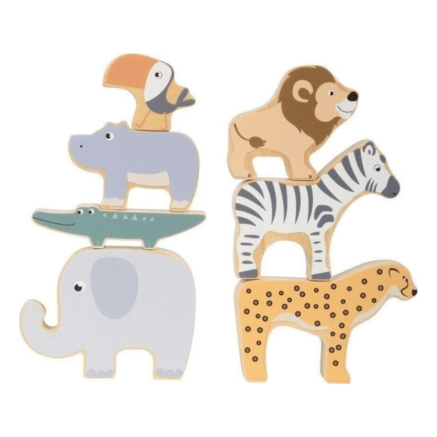 Jouet en bois safari - animaux à empiler pour enfant