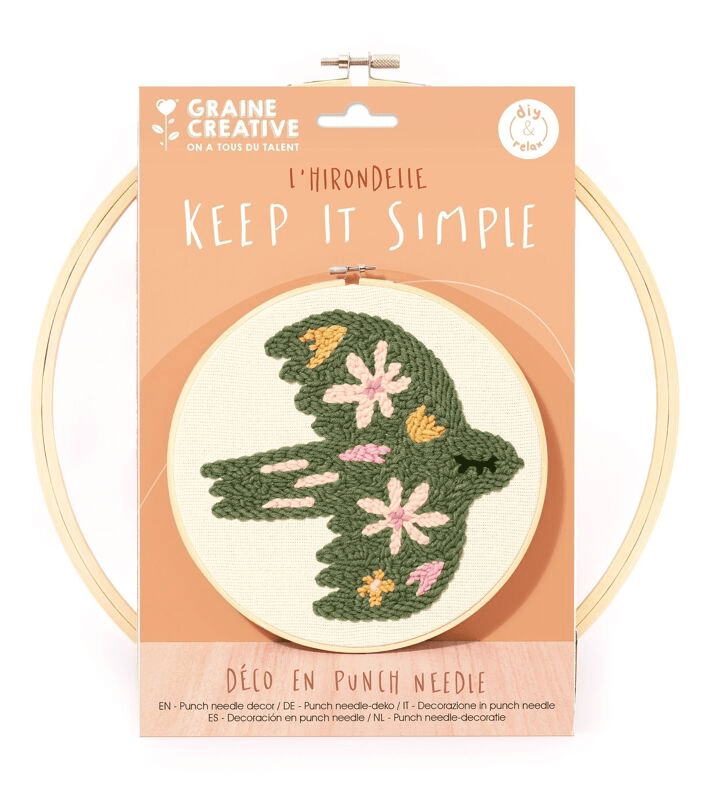 Kit broderie décorative oiseau - Graine créative
