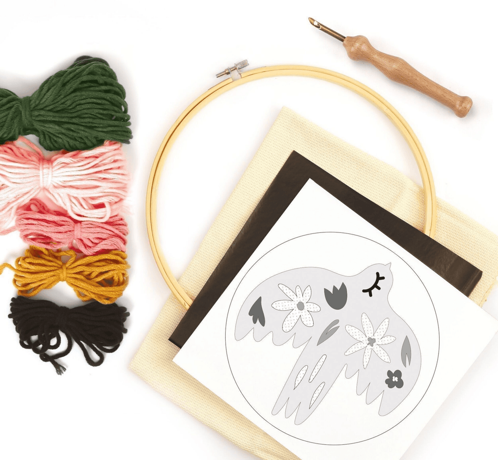 Kit broderie décorative oiseau - Graine créative