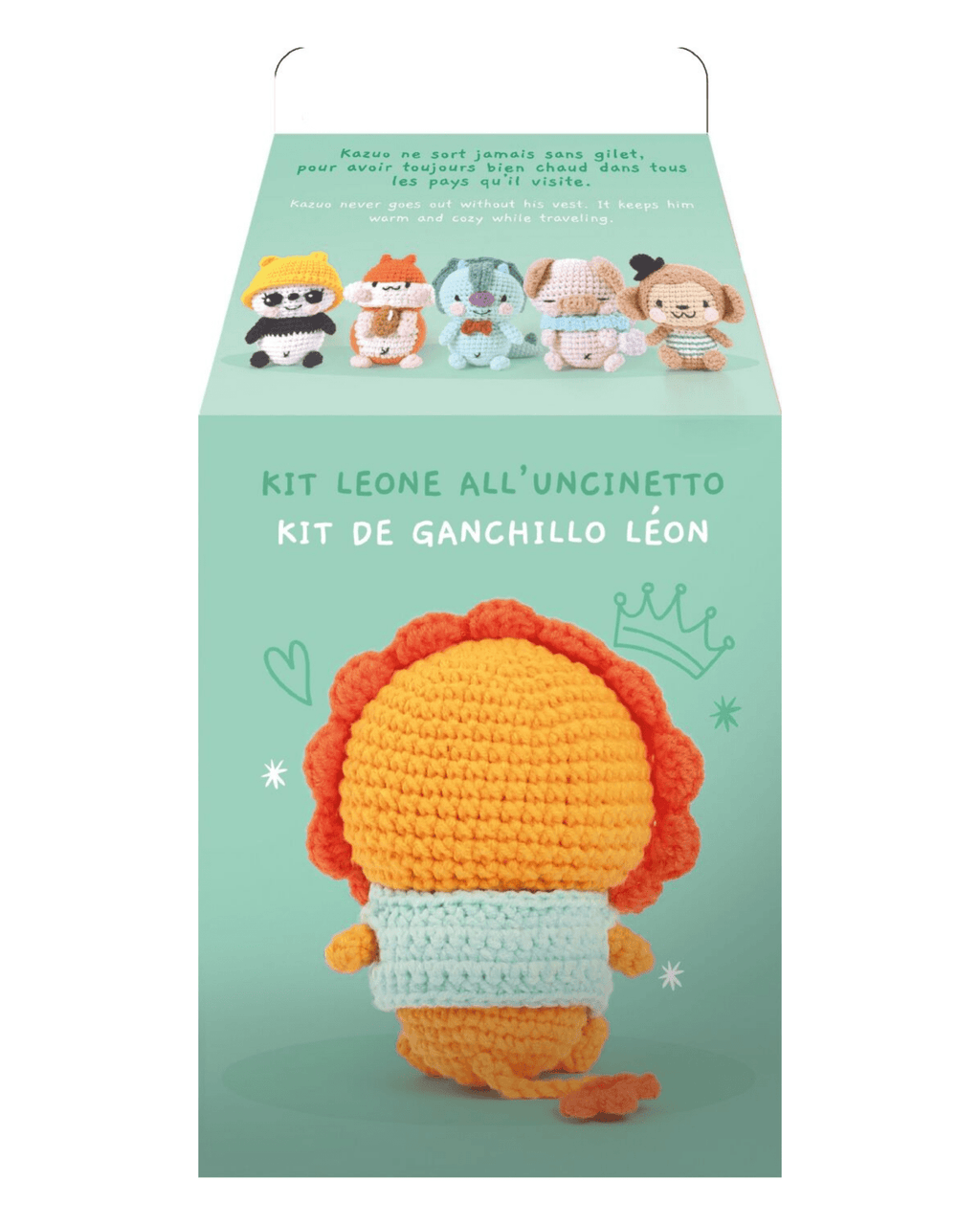 Kit crochet animaux Kazuo le lion - Amigurumi facile