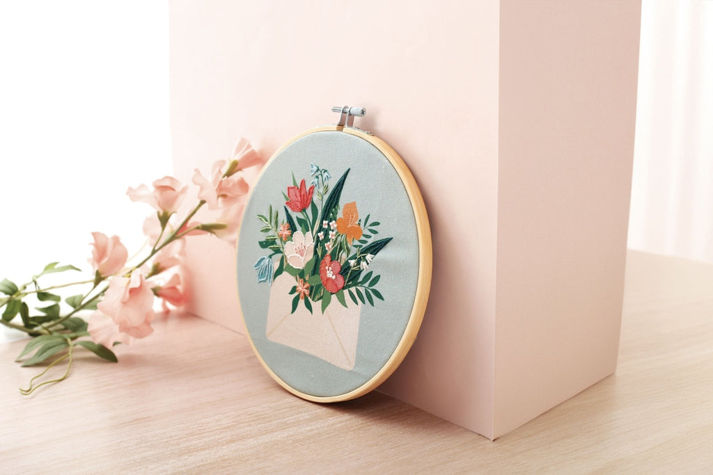Kit de broderie fleurs facile ø20cm