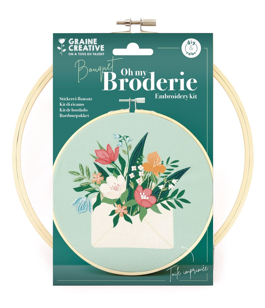 Kit de broderie fleurs facile ø20cm