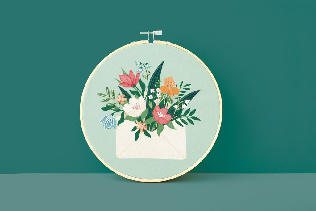 Kit de broderie fleurs facile ø20cm