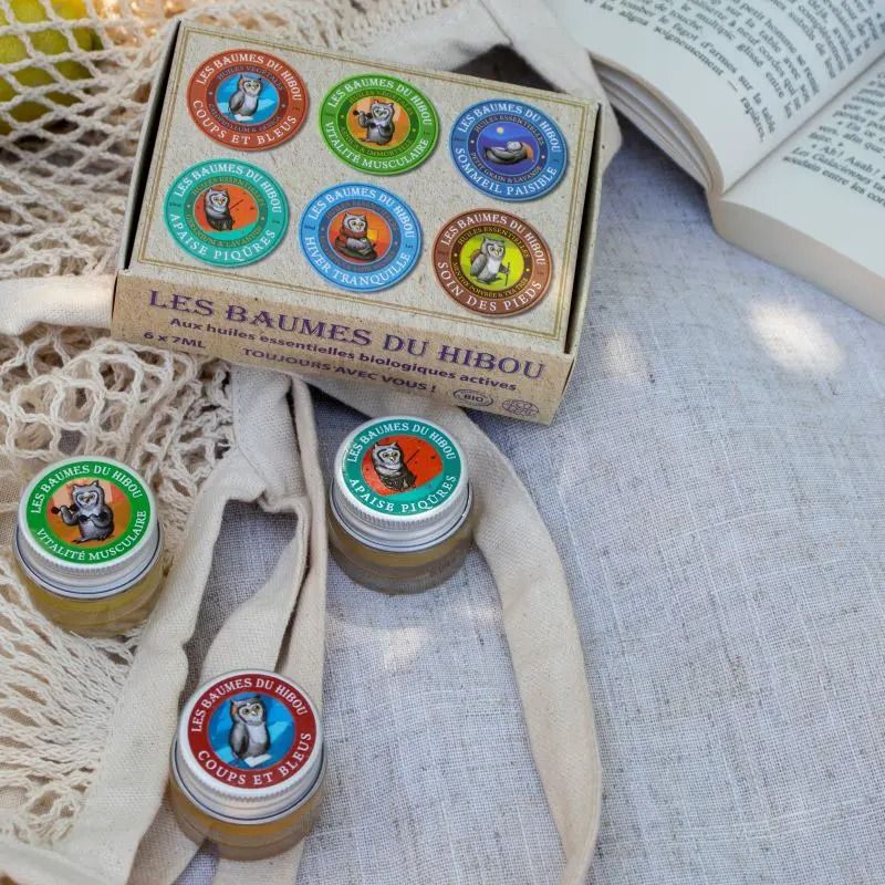Kit de voyage baumes corporels bio aux huiles essentielles - les baumes du hibou